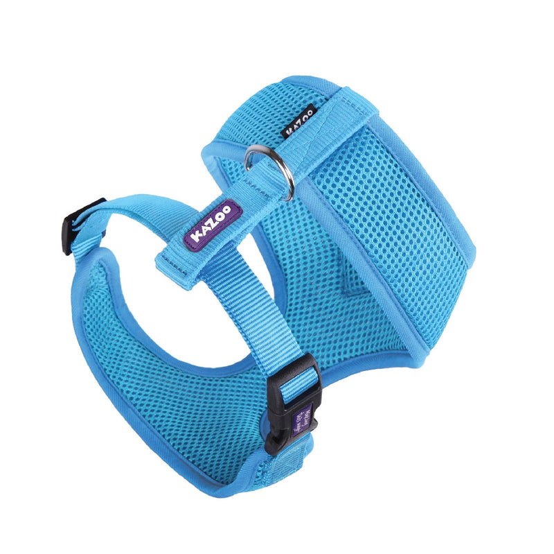 Kazoo Dog Harness Soft Classic Aqua-Dog Collars & Leads-Ascot Saddlery