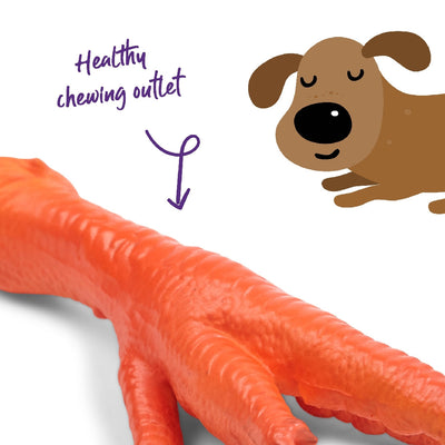 Kazoo Dog Toy Latex Chicken Foot Giant-Dog Toys-Ascot Saddlery