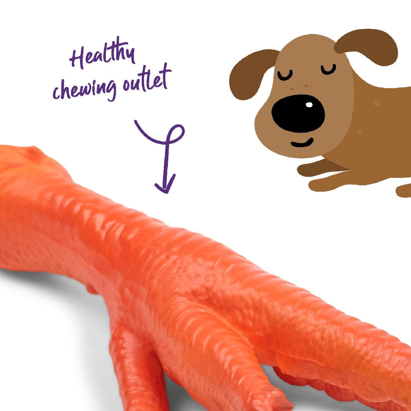 Kazoo Dog Toy Latex Chicken Foot Giant-Dog Toys-Ascot Saddlery