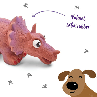 Kazoo Dog Toy Latex Triceratops Natural Large-Dog Toys-Ascot Saddlery