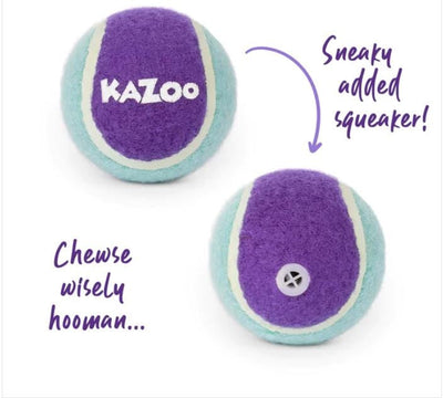 Kazoo Dog Toy Tennis Ball Squeaky Medium-Dog Toys-Ascot Saddlery