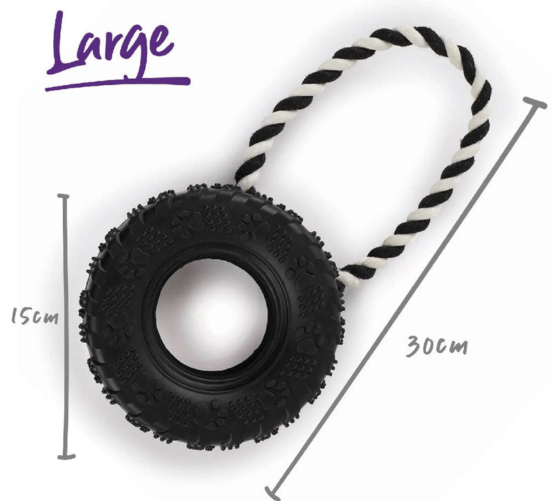 Kazoo Dog Toy Toothy Tug Tyre Large-Dog Toys-Ascot Saddlery