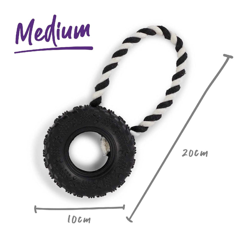 Kazoo Dog Toy Toothy Tug Tyre Medium-Dog Toys-Ascot Saddlery