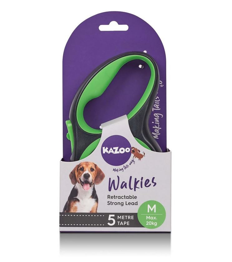 Kazoo Retractable Lead Medium 5mt-Dog Collars & Leads-Ascot Saddlery