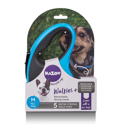 Kazoo Retractable Lead With Poop Bag Dispenser Medium-Dog Collars & Leads-Ascot Saddlery