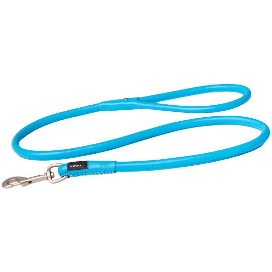 Rogz Dog Leash Leather Turquoise-Dog Collars & Leads-Ascot Saddlery