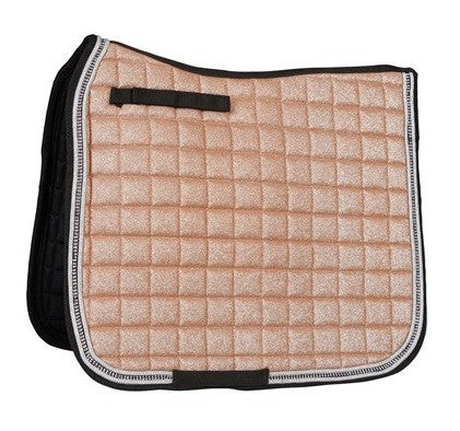 Saddlecloth Dressage Glitter Rose Gold-HORSE: Saddlecloths-Ascot Saddlery