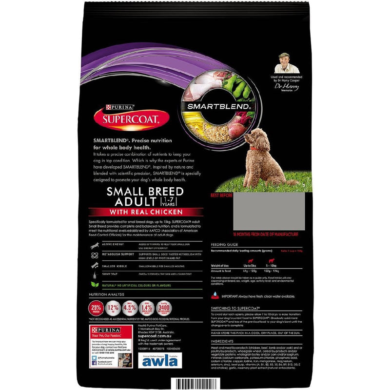 Supercoat Purina Dog Adult Small Chicken 2.8kg-Dog Food-Ascot Saddlery