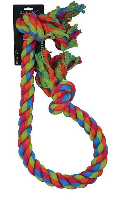 Toy Dog Scream 2 Knot Jumbo Rope-Dog Toys-Ascot Saddlery