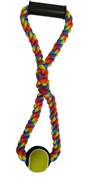 Toy Dog Scream Tug Rope & Ball 50cm-Dog Toys-Ascot Saddlery