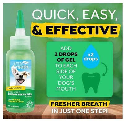 Tropiclean Fresh Breath Clean Teeth Gel 59ml-Dog Potions & Lotions-Ascot Saddlery