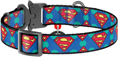 Waudog Dog Collar Superman Logo-Dog Collars & Leads-Ascot Saddlery